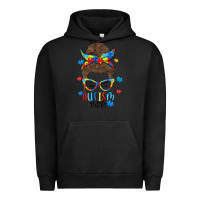 Pigment Black messy bun autism mom Urban Hoodie - MaliasSmallBusiness