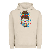Pigment French Oak messy bun autism mom Urban Hoodie - MaliasSmallBusiness
