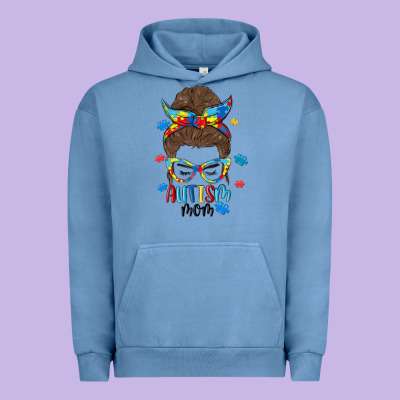 Messy Bun Autism Mom Urban Hoodie Designed By Maliassmallbusiness