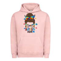 Pigment Salmon messy bun autism mom Urban Hoodie - MaliasSmallBusiness