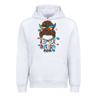 White messy bun autism mom Urban Hoodie - MaliasSmallBusiness