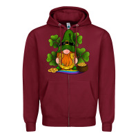 Burgundy st patricks day gnomes shamrock gold horseshoes rainbow Zipper Hoodie - RanaPortraitStore