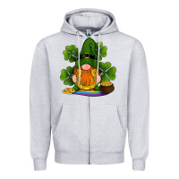 Heather Grey st patricks day gnomes shamrock gold horseshoes rainbow Zipper Hoodie - RanaPortraitStore