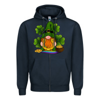 Navy st patricks day gnomes shamrock gold horseshoes rainbow Zipper Hoodie - RanaPortraitStore