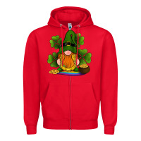 Red st patricks day gnomes shamrock gold horseshoes rainbow Zipper Hoodie - RanaPortraitStore