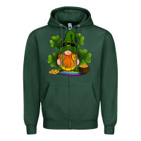 Sports Green st patricks day gnomes shamrock gold horseshoes rainbow Zipper Hoodie - RanaPortraitStore