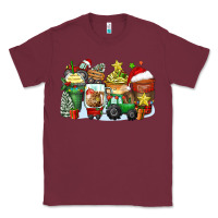 Burgundy Christmas tractor coffee cups Classic Tee - Zillion Design Studio