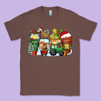 Classic Tee Christmas tractor coffee cups