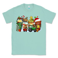 Seafoam Christmas tractor coffee cups Classic Tee - Zillion Design Studio