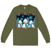 Army Green snowman winter Long Sleeve Tee - RanaPortraitStore