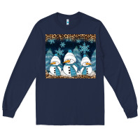 Navy snowman winter Long Sleeve Tee - RanaPortraitStore