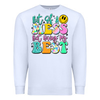White bit of a mess but doing my best Premium Sweatshirt - JahusDesignShop
