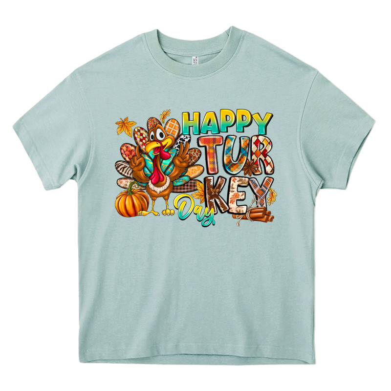 Happy Turkey Day Heavy Core Tee by CowhideDigitalArt | Teevron