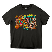 Asphalt Happy Turkey Day Heavy Core Tee - CowhideDigitalArt