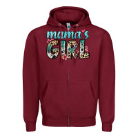 Burgundy mama s girl Zipper Hoodie - Zillion Design Studio
