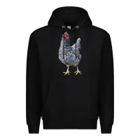 Black Dominique Chicken Premium Hoodie - LillyAllenDesigns
