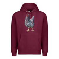 Burgundy Dominique Chicken Premium Hoodie - LillyAllenDesigns