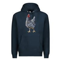 Navy Dominique Chicken Premium Hoodie - LillyAllenDesigns