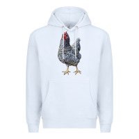 White Dominique Chicken Premium Hoodie - LillyAllenDesigns