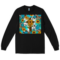 Black sunflower cross cowhide gemstones Long Sleeve Tee - RanaPortraitStore