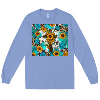 Colony Blue sunflower cross cowhide gemstones Long Sleeve Tee - RanaPortraitStore