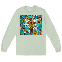 Matcha sunflower cross cowhide gemstones Long Sleeve Tee - RanaPortraitStore