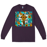 Plum sunflower cross cowhide gemstones Long Sleeve Tee - RanaPortraitStore