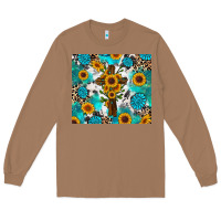 Toasted Coconut sunflower cross cowhide gemstones Long Sleeve Tee - RanaPortraitStore