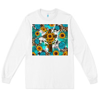 White sunflower cross cowhide gemstones Long Sleeve Tee - RanaPortraitStore
