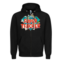 Black super teacher Zipper Hoodie - texasbilliewilder