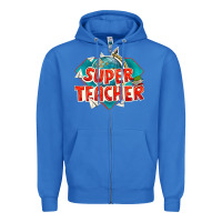 True Royal super teacher Zipper Hoodie - texasbilliewilder