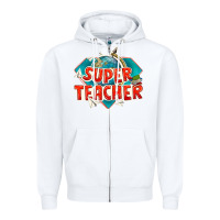 White super teacher Zipper Hoodie - texasbilliewilder