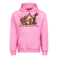 Fuchsia Pink church is my happy place Urban Hoodie - MaliasSmallBusiness