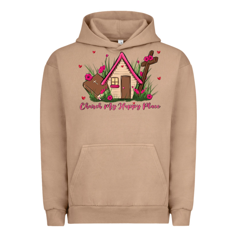 Church Is My Happy Place Urban Hoodie by MaliasSmallBusiness | Teevron