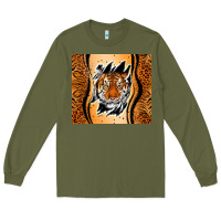 Army Green tiger scratch mark Long Sleeve Tee - RanaPortraitStore