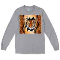 Heather Grey tiger scratch mark Long Sleeve Tee - RanaPortraitStore