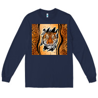 Navy tiger scratch mark Long Sleeve Tee - RanaPortraitStore