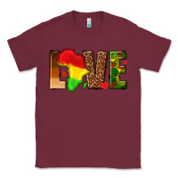 Burgundy love melanin with african map Classic Tee - texasbilliewilder
