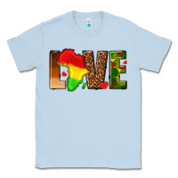 Dusty Blue love melanin with african map Classic Tee - texasbilliewilder