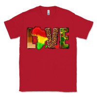 Red love melanin with african map Classic Tee - texasbilliewilder