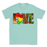 Seafoam love melanin with african map Classic Tee - texasbilliewilder