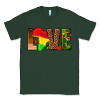Sports Green love melanin with african map Classic Tee - texasbilliewilder