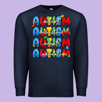 Autism Accept Understand Adopt Advocate Premium Sweatshirt Designed By Jahusdesignshop