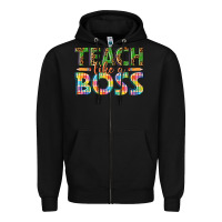 Black teach like a boss Zipper Hoodie - texasbilliewilder