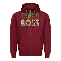 Burgundy teach like a boss Zipper Hoodie - texasbilliewilder