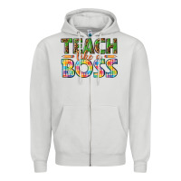Dove Grey teach like a boss Zipper Hoodie - texasbilliewilder