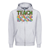 Heather Grey teach like a boss Zipper Hoodie - texasbilliewilder