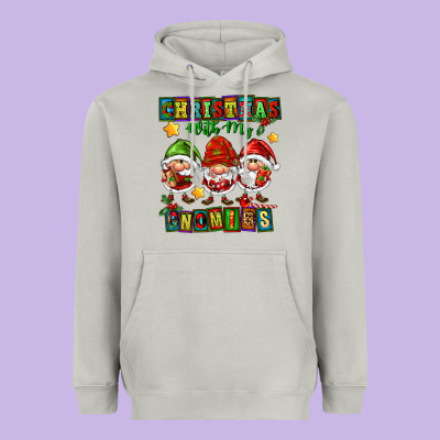 Christmas With My Gnomies Heavyweight Hoodie Designed By Fadigitalartstudio