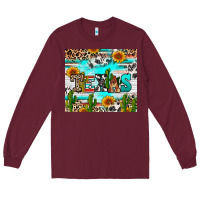 Burgundy texas Long Sleeve Tee - RanaPortraitStore