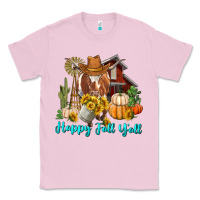 Bubblegum Pink Happy Fall Y'all Longhorn Cow Classic Tee - RanaPortraitStore